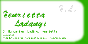 henrietta ladanyi business card